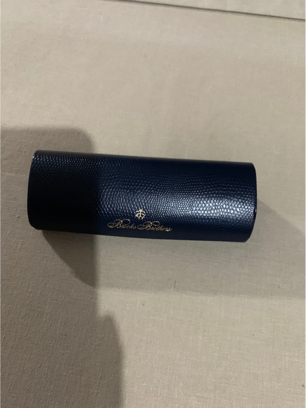 Navy blue pebbled eyeglasses case